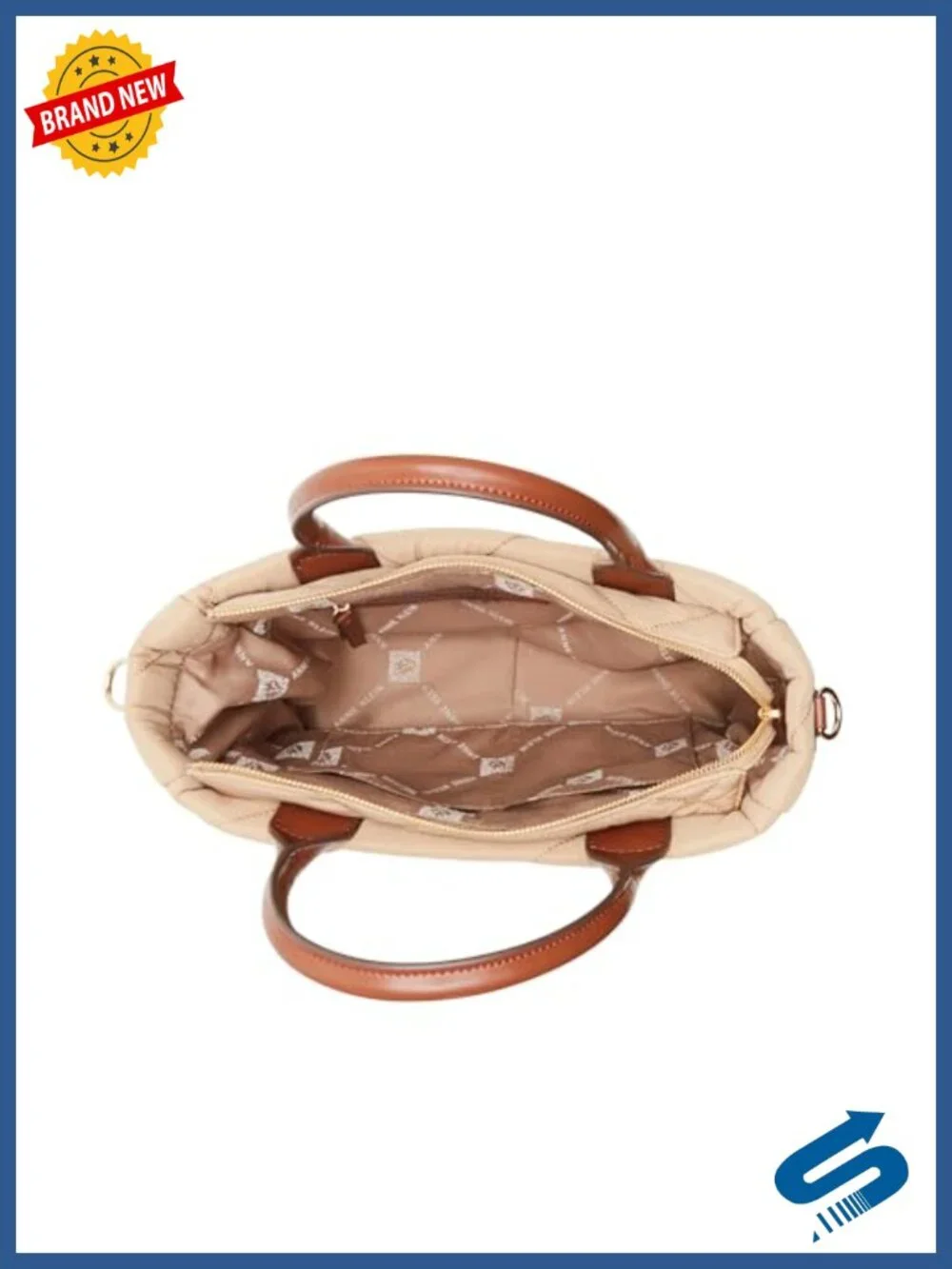 Quilted Nylon Satchel With Pouch and Coin Case